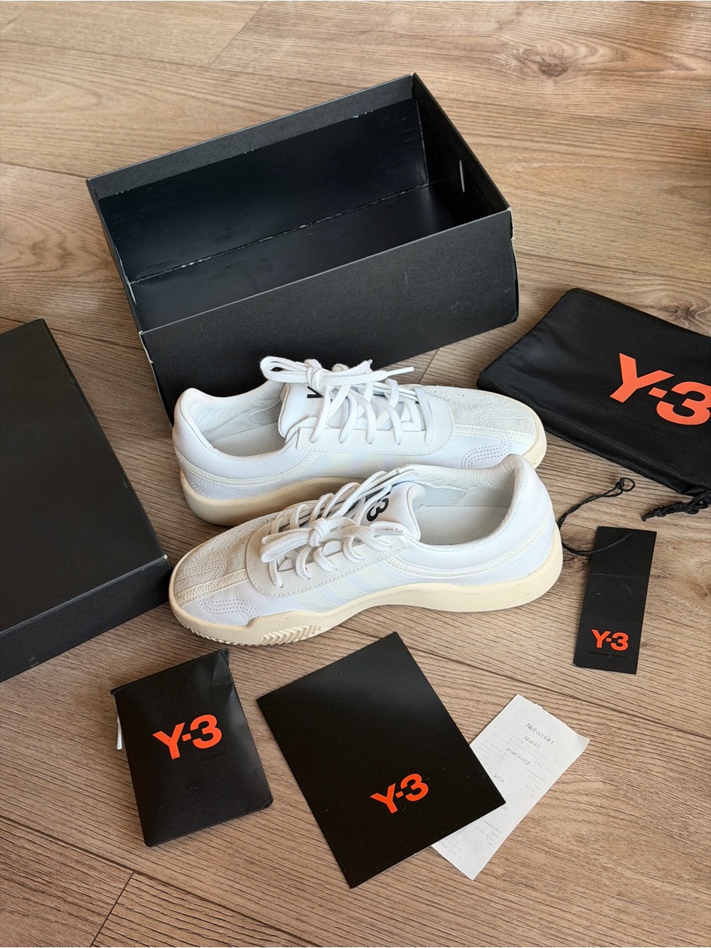 Y-3 unisex White Low-Top Lace-Up Sneakers